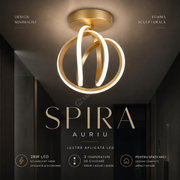 Lustra Aplicata SPIRA Gold 25CM 3 Functii 28W Echivalent 140W