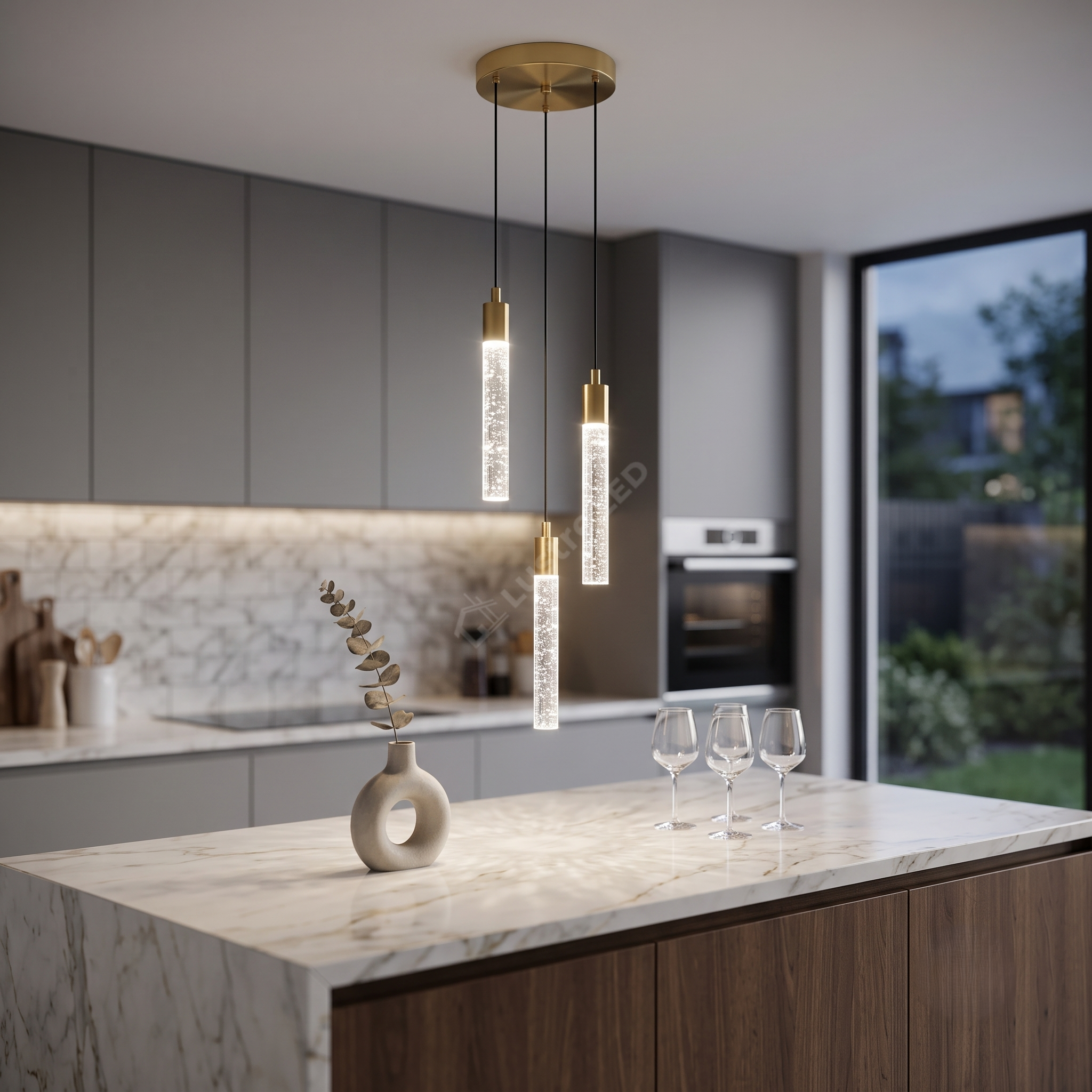 Lustra BUBBLE Glass Gold Echivalent 200W