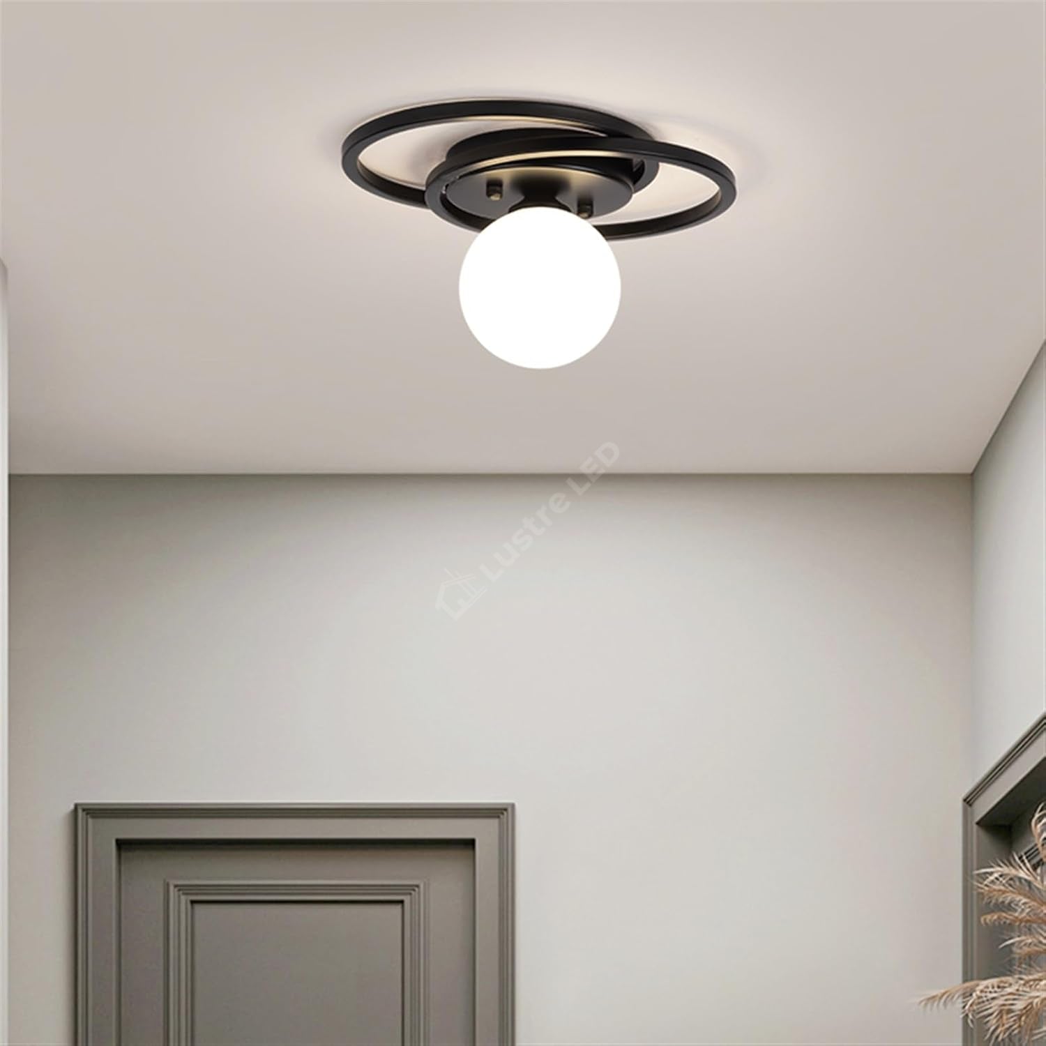 Lustra FIERA Black Abajur Mat 1xE27