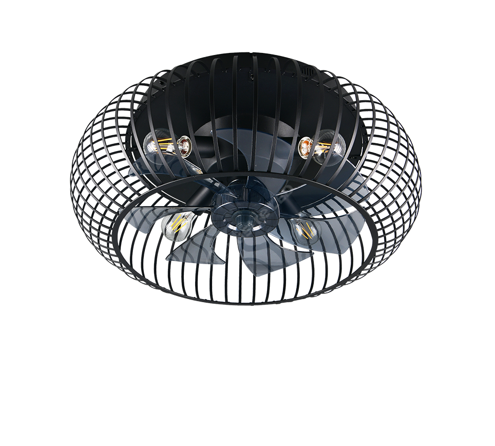 Lustra Johanna Black cu Ventilator si Telecomanda Premium Germany