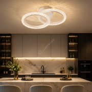 Lustra LED 1+1 CIRCLE Bubble White Echivalent 200W Telecomanda