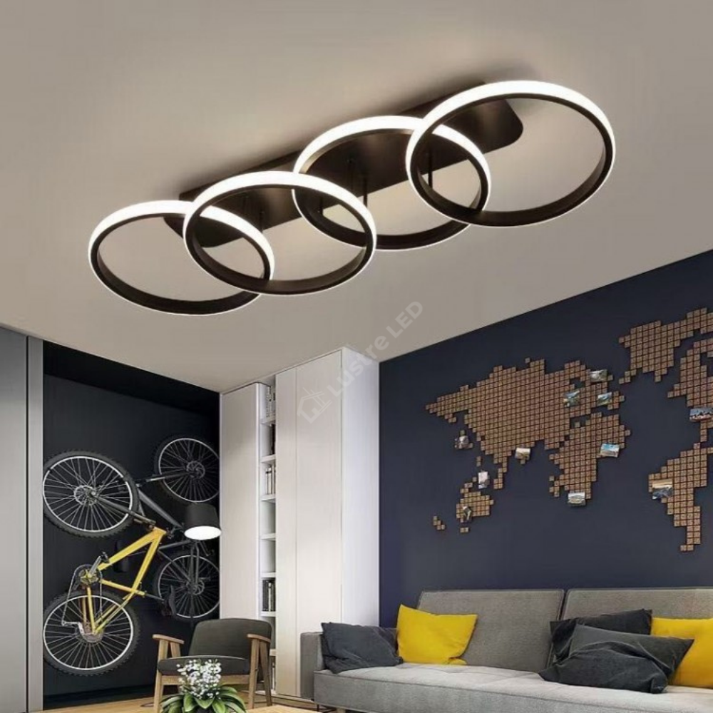 Lustra Led 104W 4 Wheels Black Echivalent 400W Lighting Fixtures