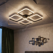 Lustra LED 2+2 Black Square MOTION Echivalent 500W Telecomanda