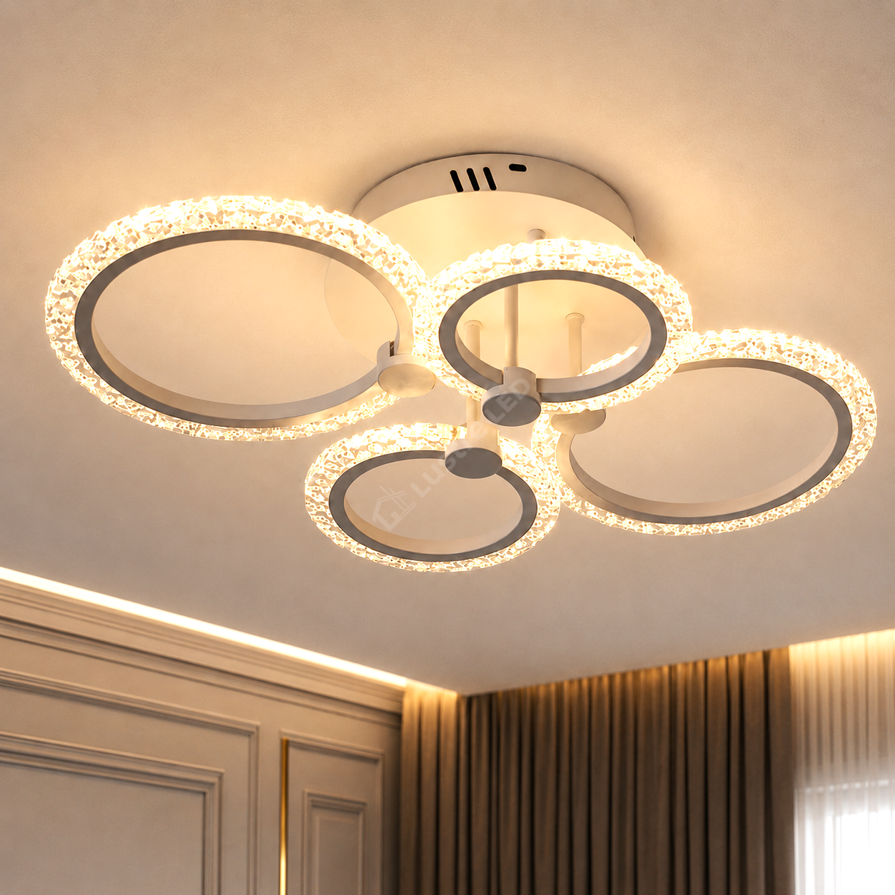 Lustra LED 2+2 CIRCLE Bubble Echivalent 400W Telecomanda