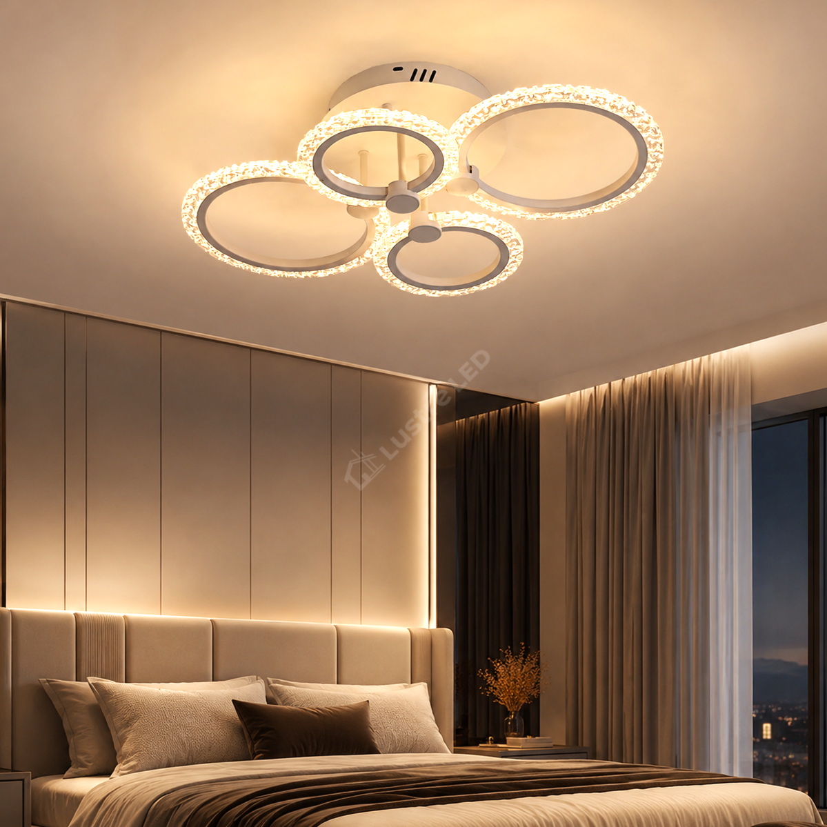 Lustra LED 2+2 CIRCLE Bubble Echivalent 400W Telecomanda