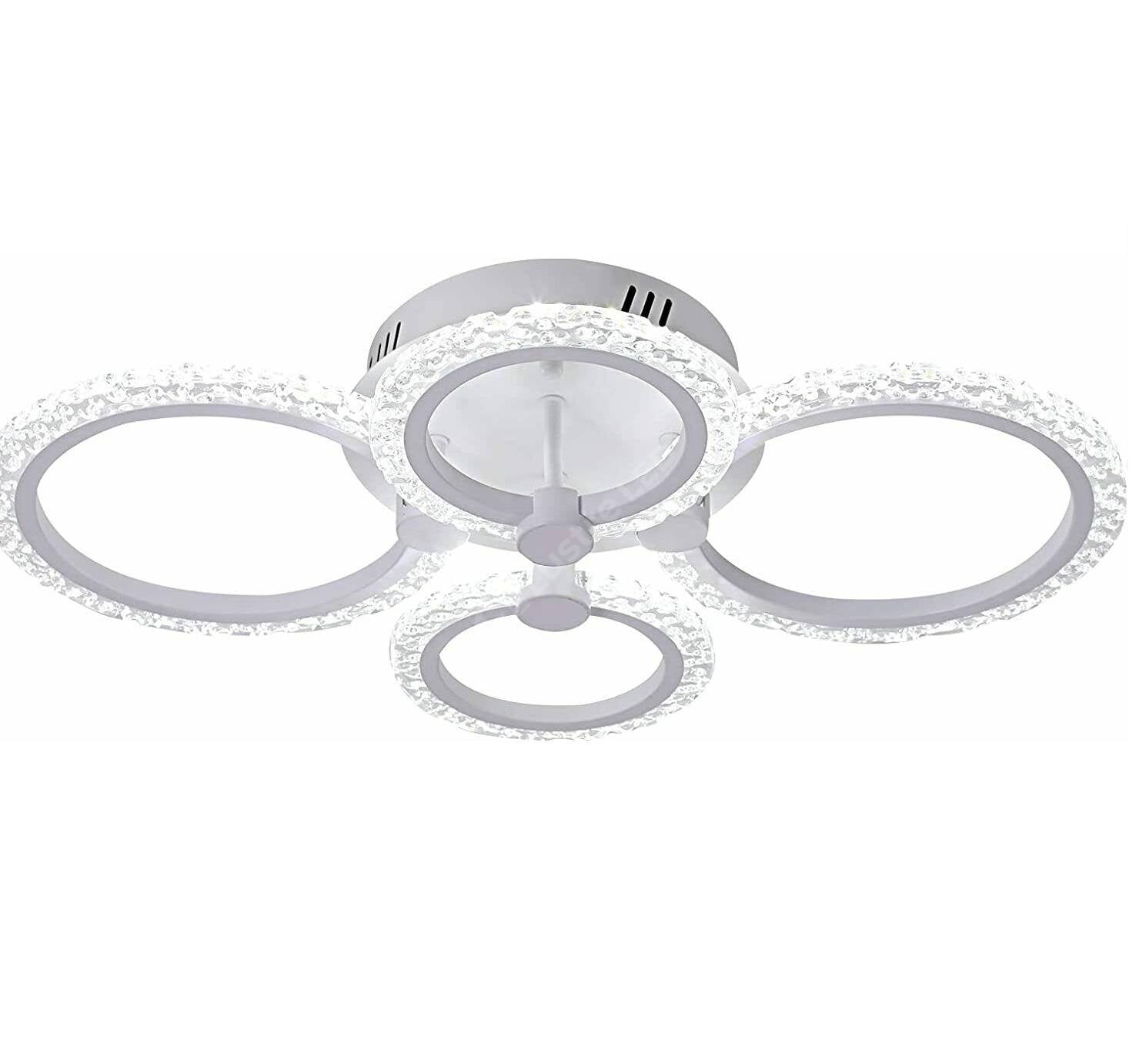 Lustra Led 88W 2 + 2 Circle Design Bubble Telecomanda Lighting