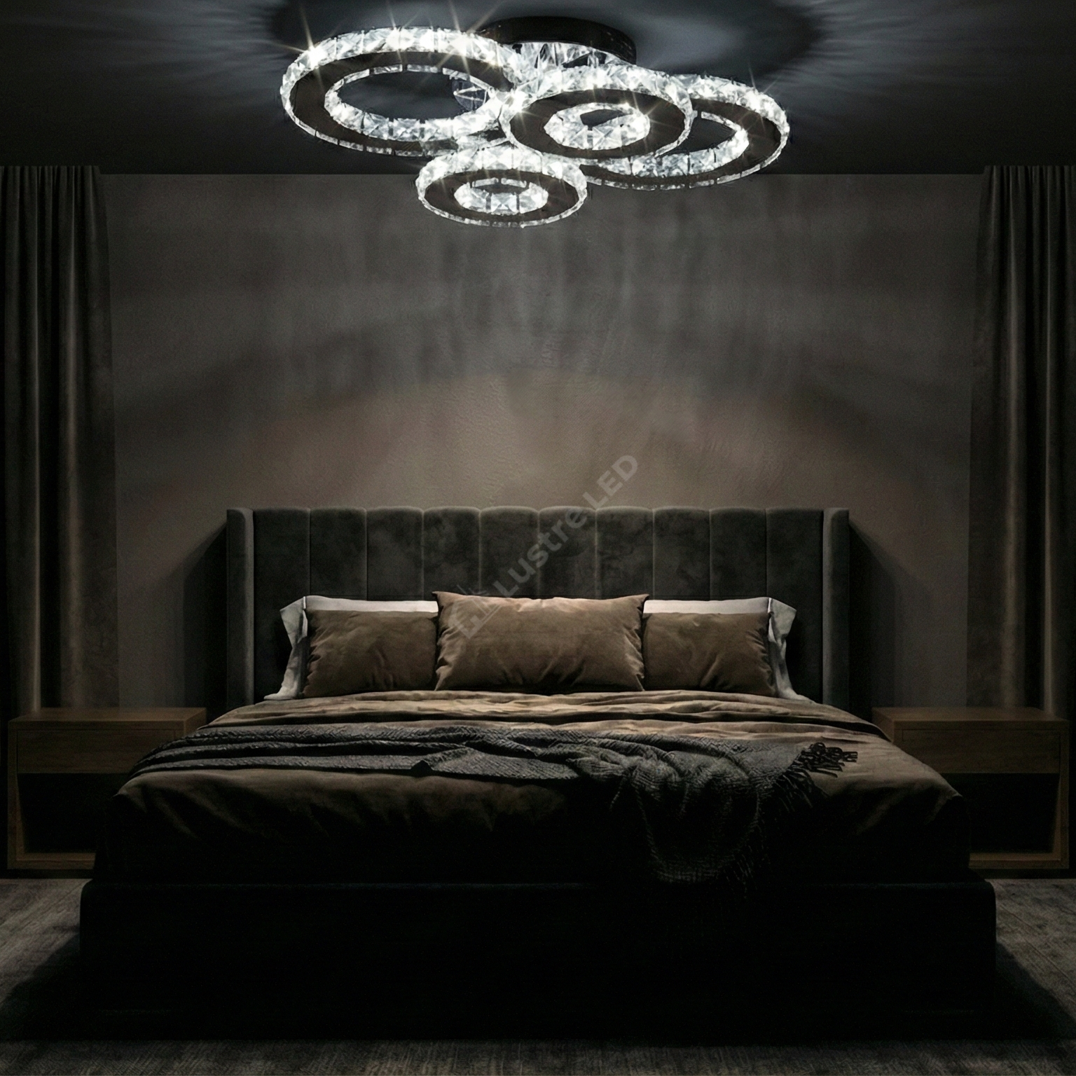 Lustra LED 2+2 CIRCLE Chrome Cristal Telecomanda Echivalent 400W