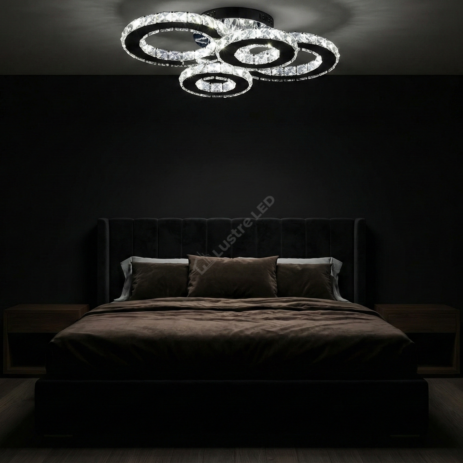 Lustra LED 2+2 CIRCLE Chrome Cristal Telecomanda Echivalent 400W