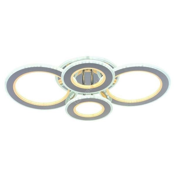 Lustra Led 176W 2 + 2 Circle Chrome Rgb-Mix Telecomanda Lighting Fixtures