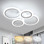 Lustra LED 2+2 CIRCLE Design Alb Echivalent 400W Telecomanda