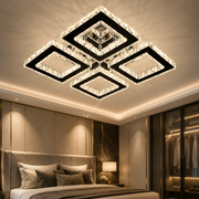 Lustra LED 2+2 SQUARE Cristal Echivalent 500W Telecomanda