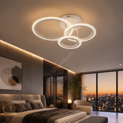 Lustra LED 3 CIRCLE Bubble White Echivalent 300W Telecomanda