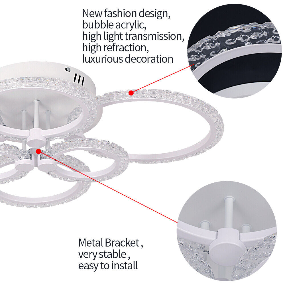 Lustra Led 160W 4 + 2 Circle Maxi Bubbles Design Telecomanda Lighting Fixtures