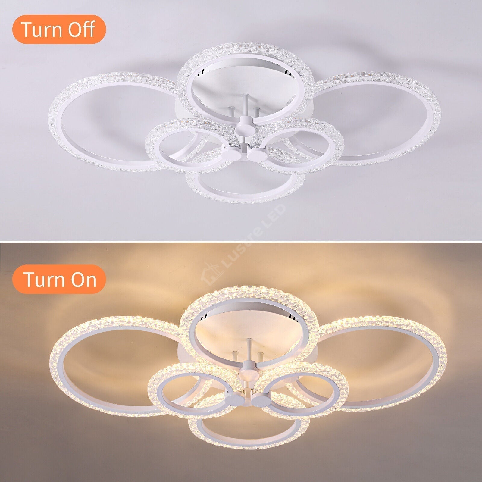 Lustra Led 160W 4 + 2 Circle Maxi Bubbles Design Telecomanda Lighting Fixtures