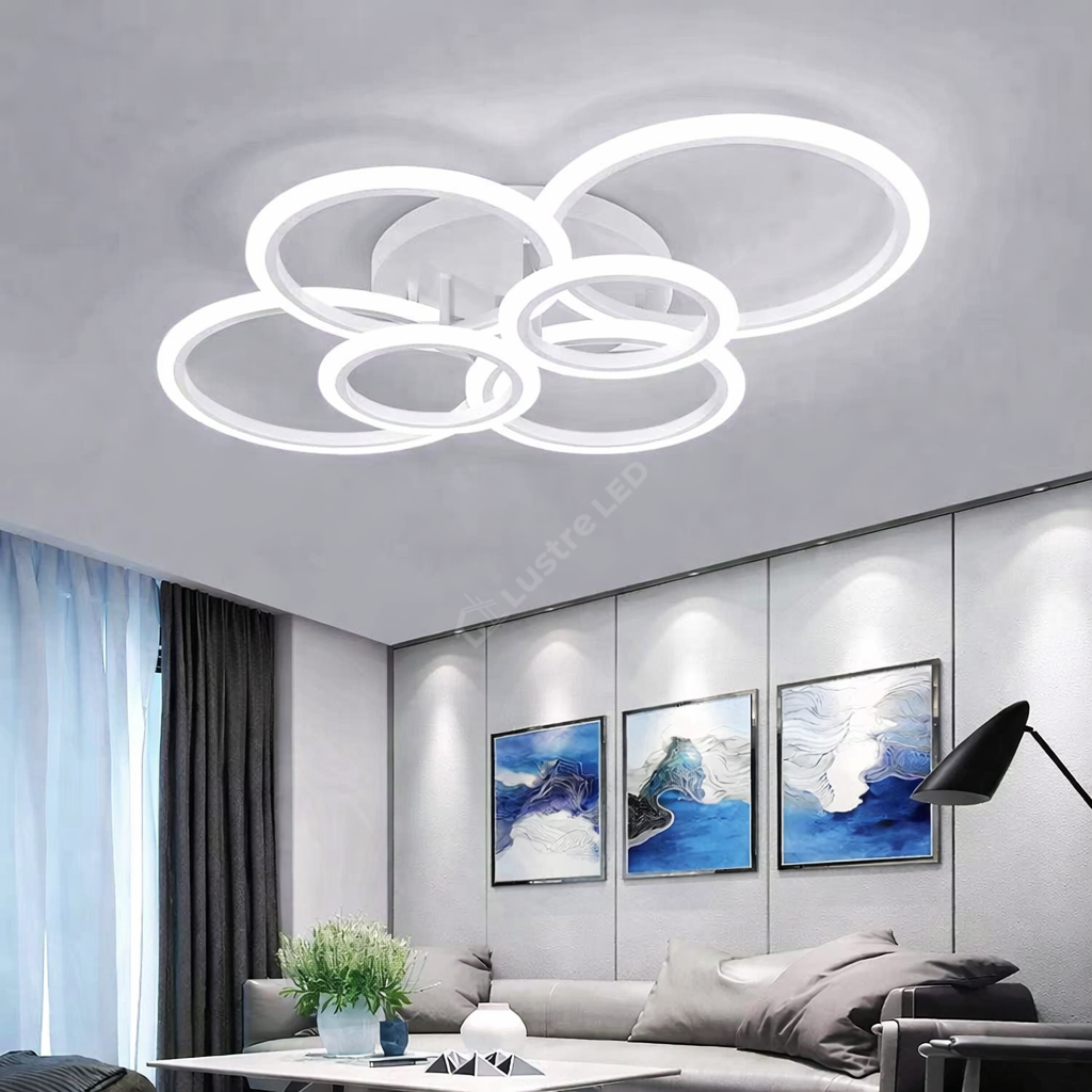 Lustra LED 4+2 CIRCLE MAXI Alb Echivalent 600W Telecomanda
