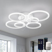 Lustra LED 4+2 Circle MAXI Alb SMART Echivalent 600W Telecomanda