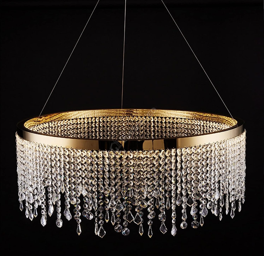 Lustra Led 56W Gold Luxury Cristal 1 Segment Chandeliers Crystal