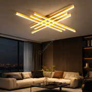 Lustra LED 6 Modern LINES Gold Echivalent 600W Telecomanda