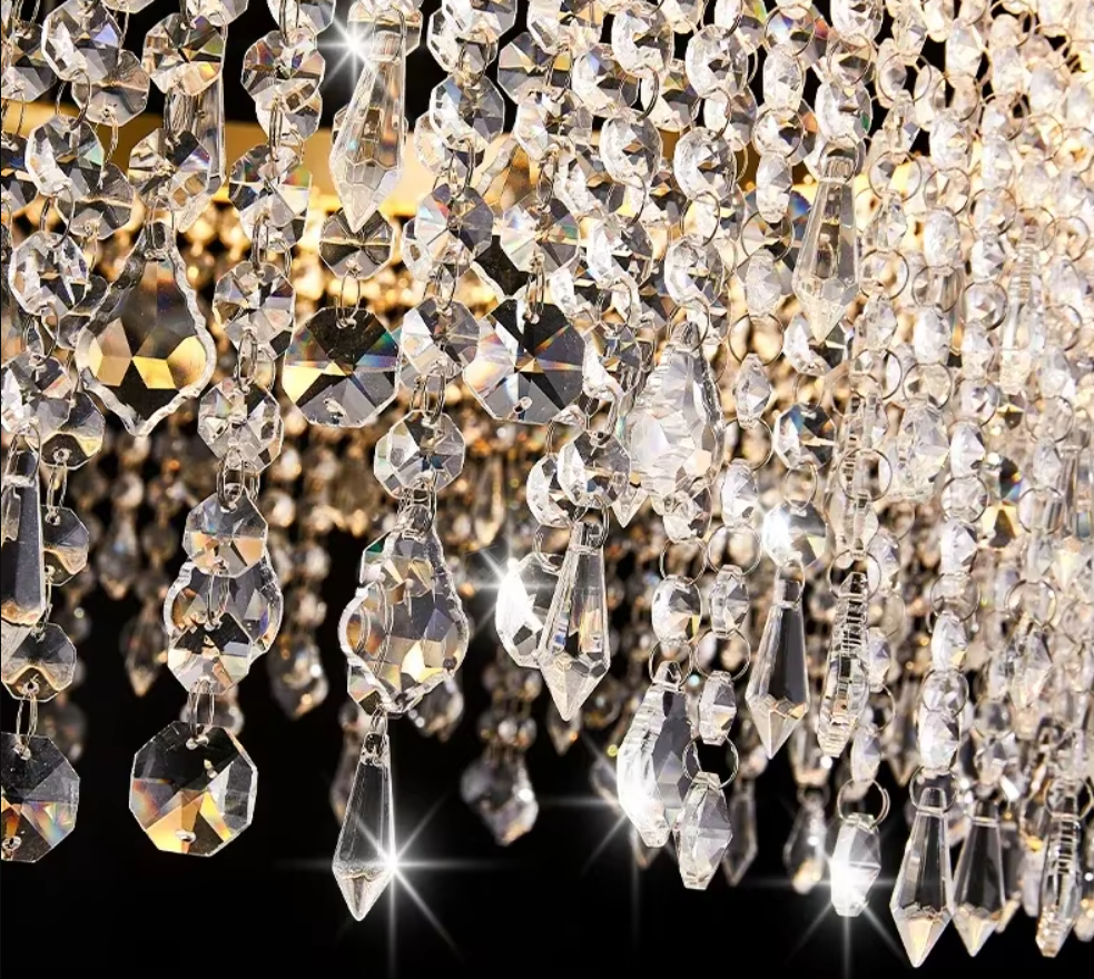 Lustra LED 80W Gold Luxury Cristal 60cm 1 Segment