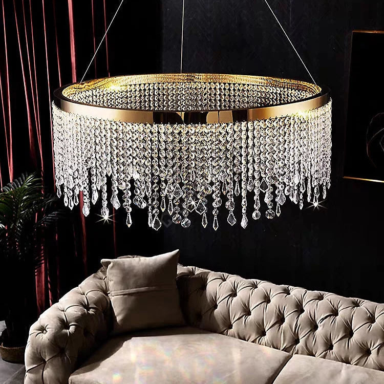 Lustra LED 80W Gold Luxury Cristal 60cm 1 Segment