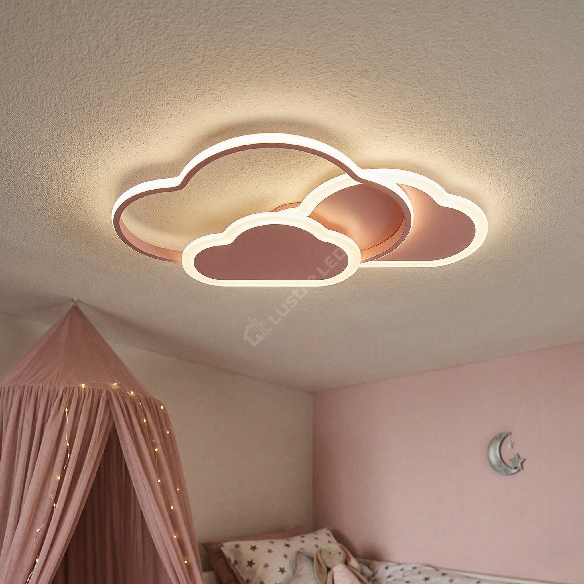 Lustra LED 86W NORISOR Pink Telecomanda Echivalent 400W