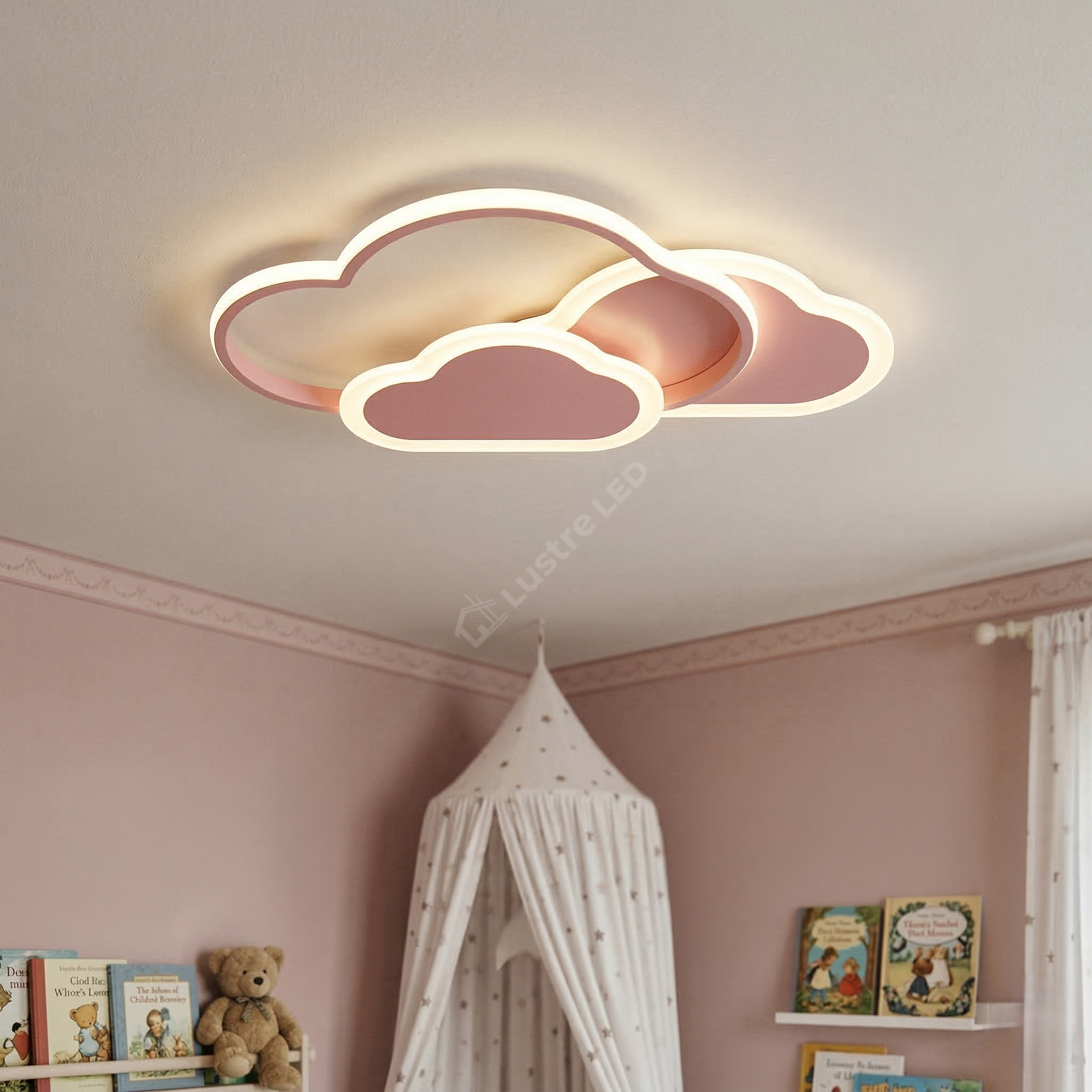 Lustra LED 86W NORISOR Pink Telecomanda Echivalent 400W