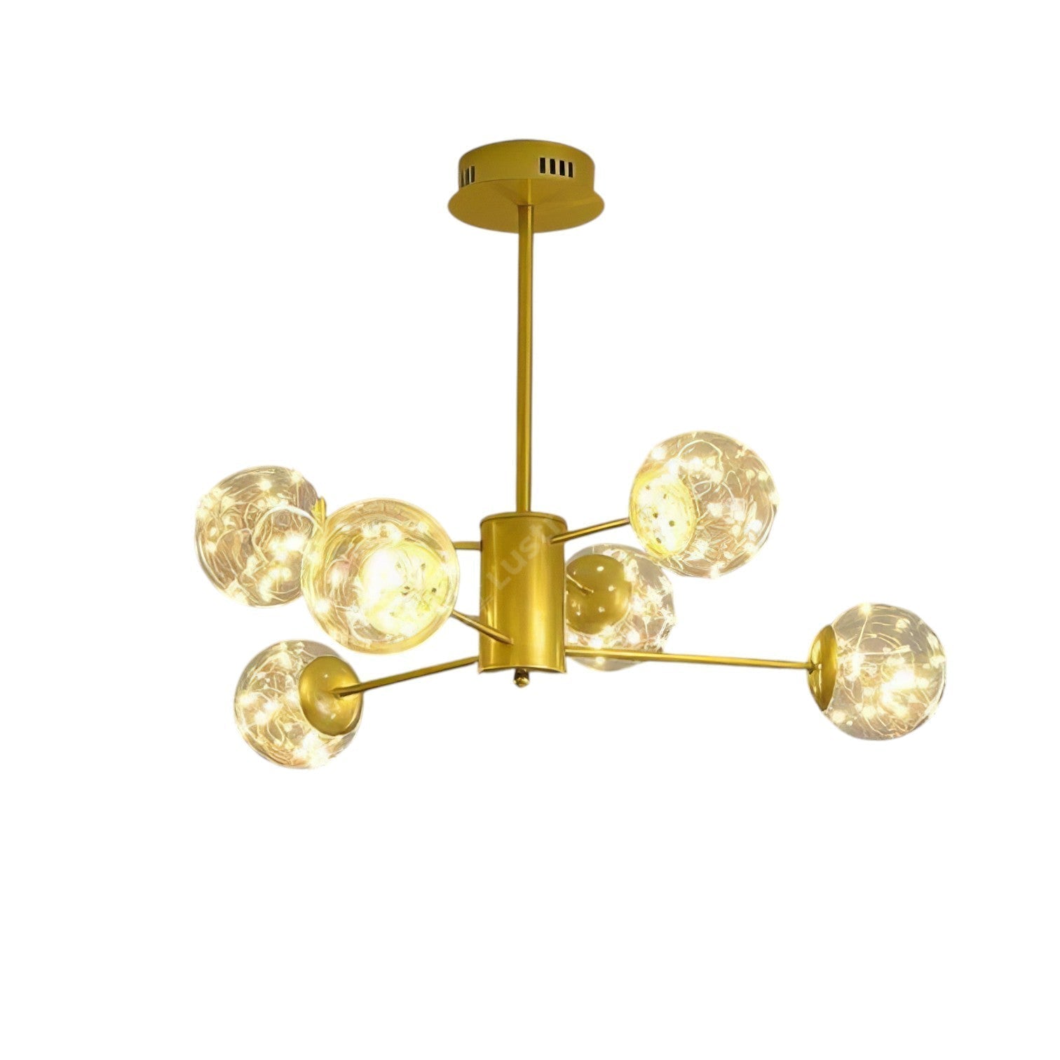 Lustra LED Abajur 3+3 Sparkle Gold 94cm 3000K 2000lm