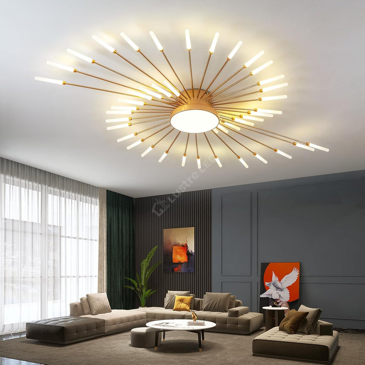 Lustra LED American Splendor Gold Echivalent 600W Telecomanda