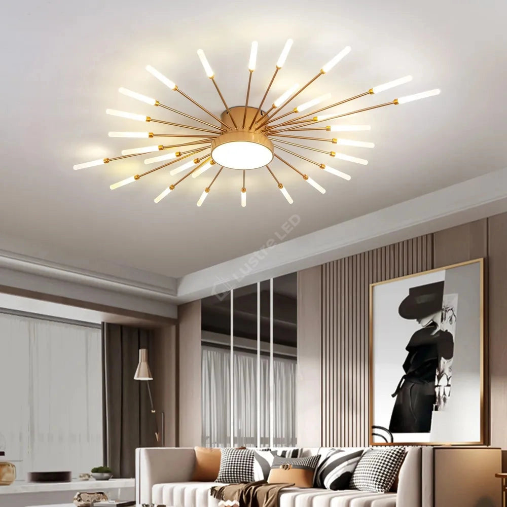 Lustra Led American Splendor Gold Echivalent 800W Telecomanda Lighting Fixtures