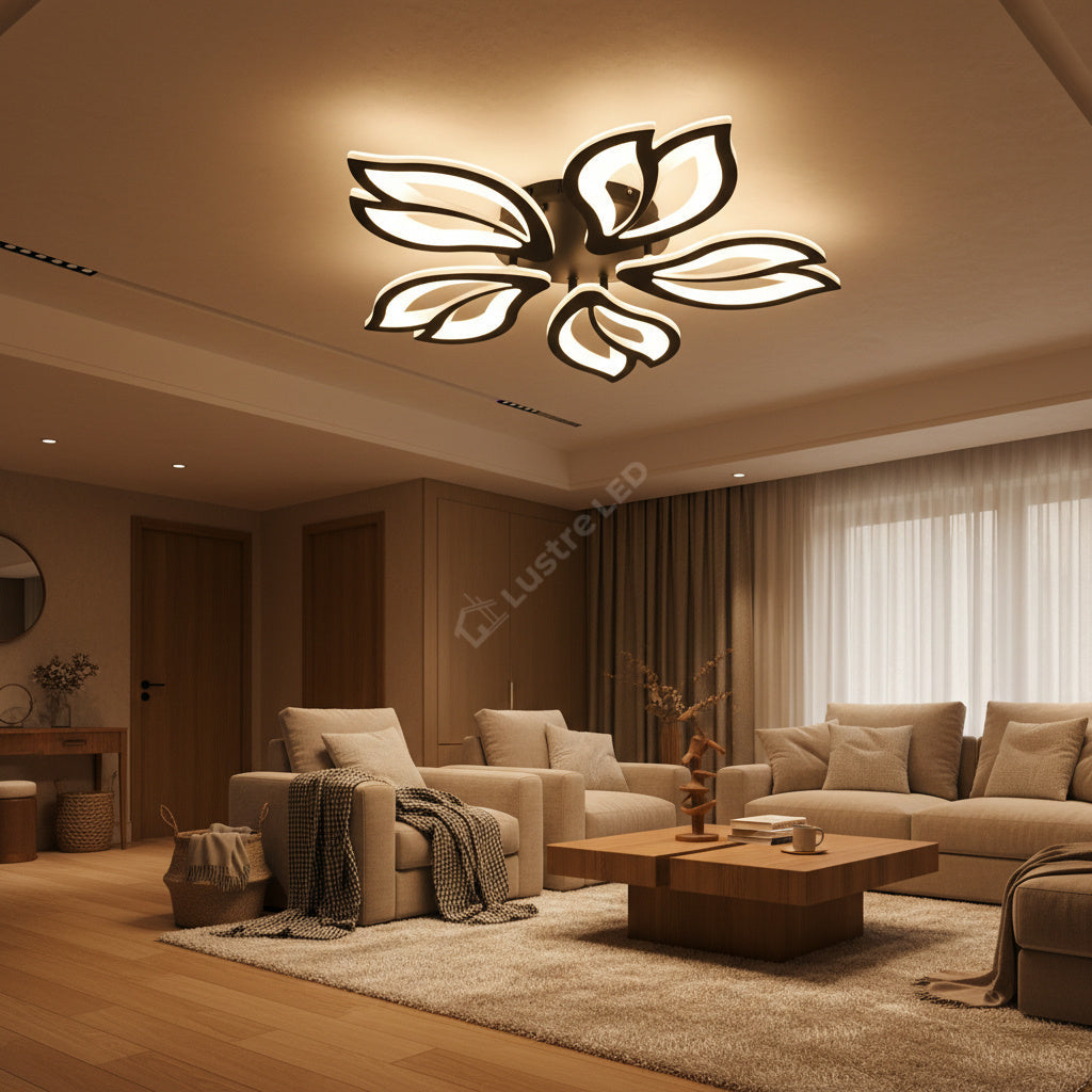 Lustra LED ANEMONE Black Echivalent 500W Telecomanda