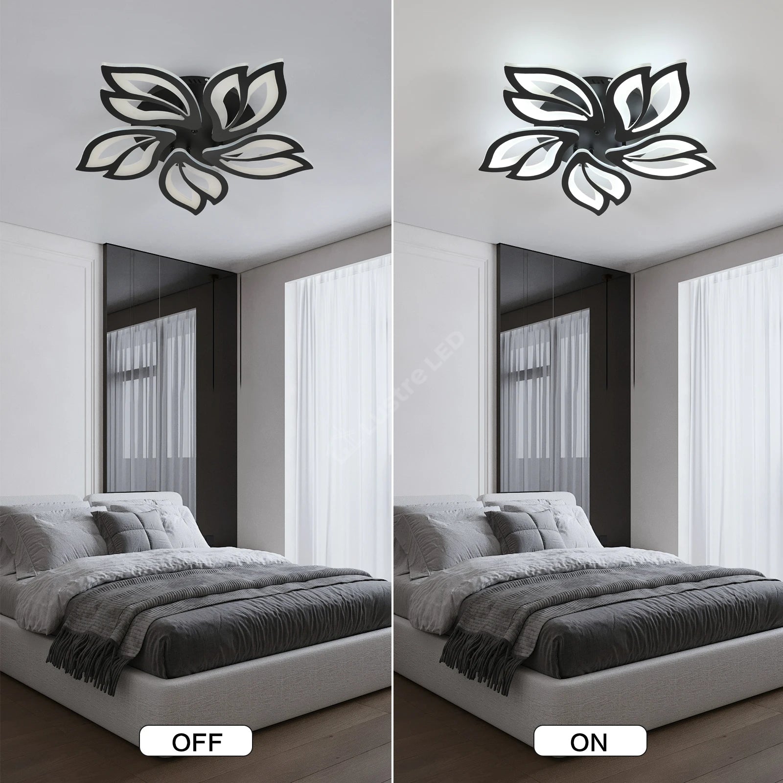 Lustra LED ANEMONE Black Echivalent 500W Telecomanda