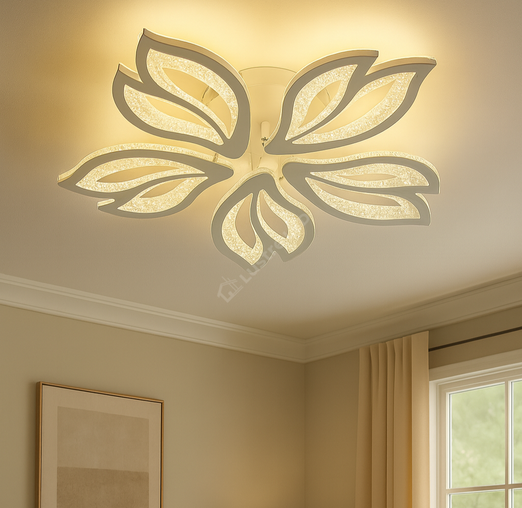 Lustra LED Anemone Bubbles Echivalent 500W Telecomanda ALBA / FLOWER DESIGN / 60CM Lighting Fixtures
