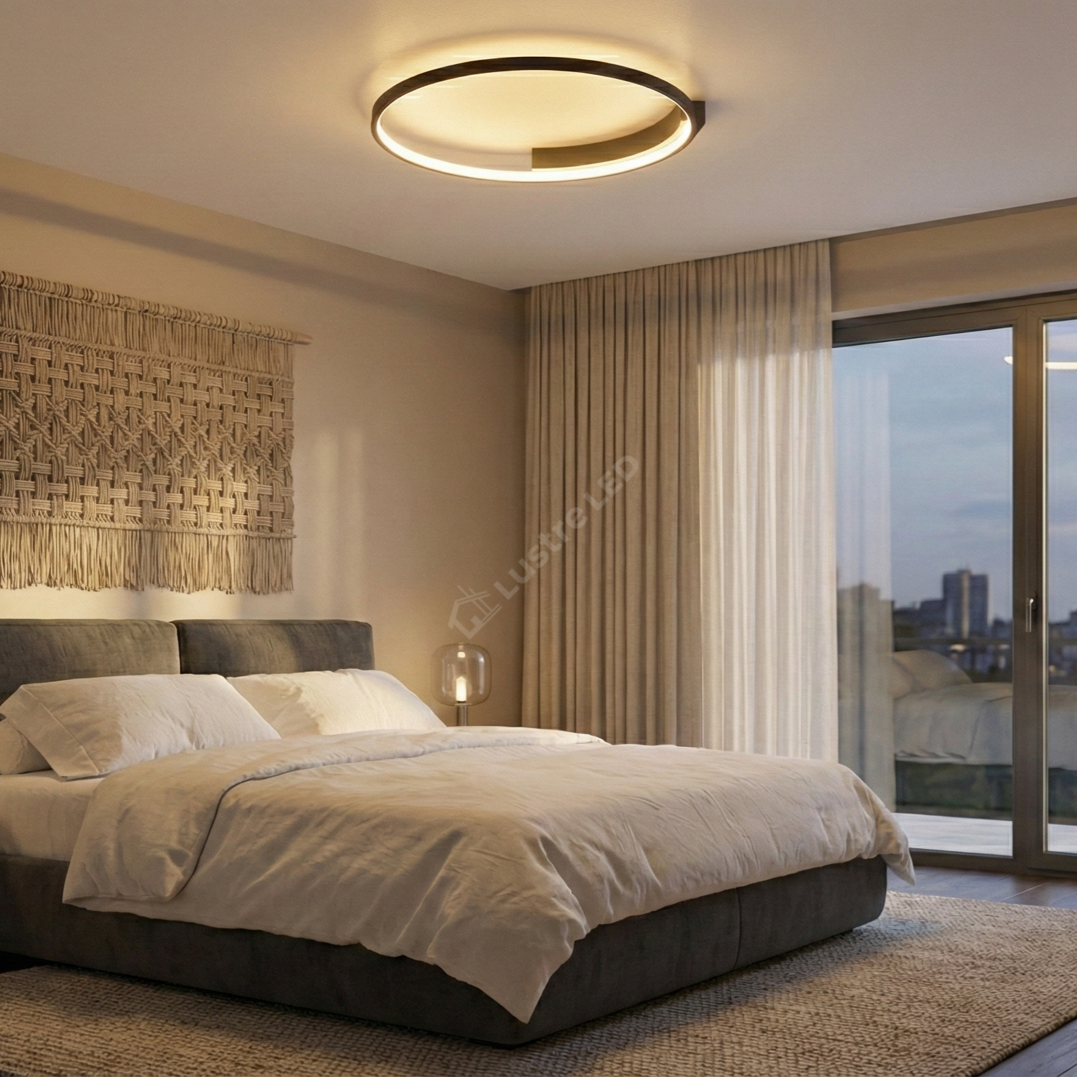 Lustra LED Aplicata JORY White&Black Telecomanda Echivalent 600W