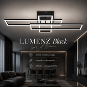 Lustra LED Aplicata LUMENZ Black Geometrica 94CM Telecomanda Echivalent 200W