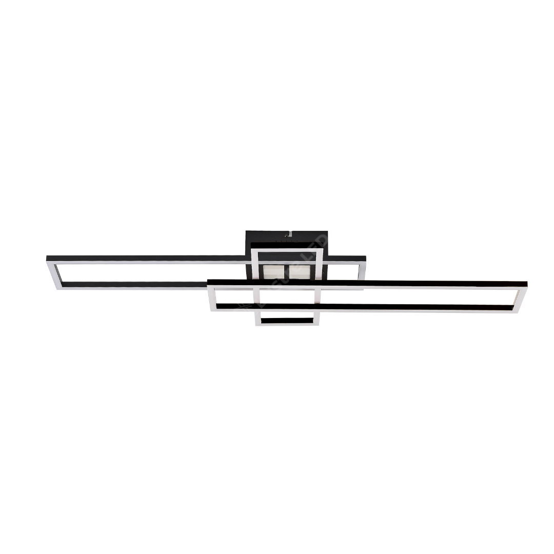 Lustra LED Aplicata LUMENZ Black Geometrica 94CM Telecomanda Echivalent 200W
