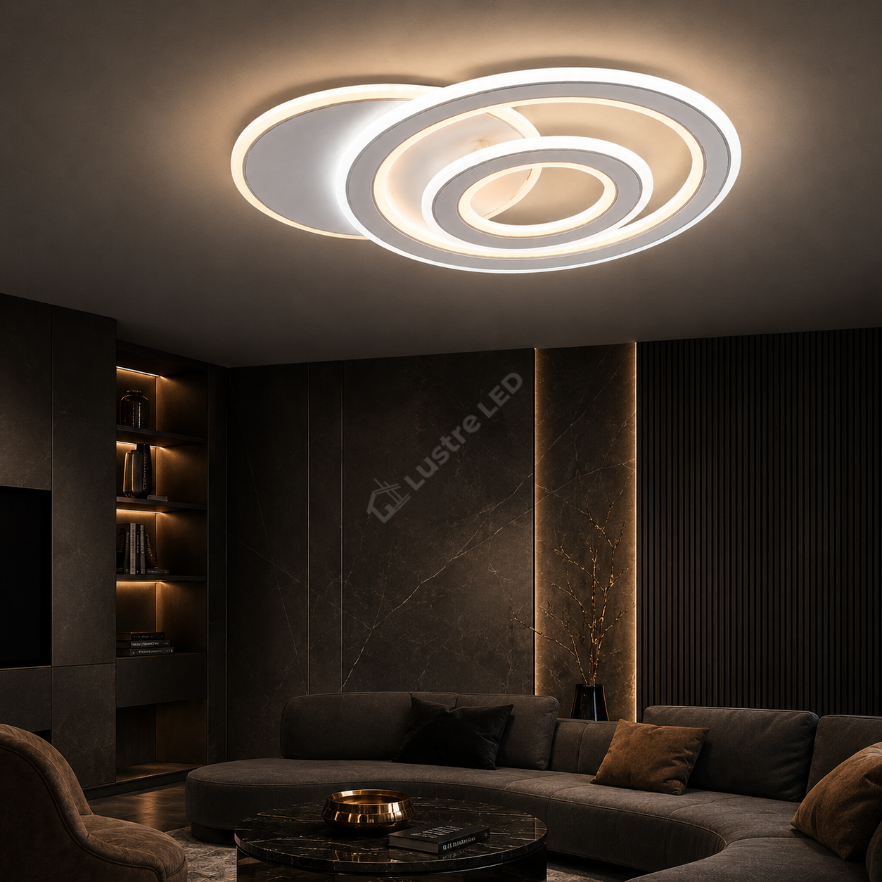 Lustra LED Aplicata REIMS White Echivalent 400W Telecomanda