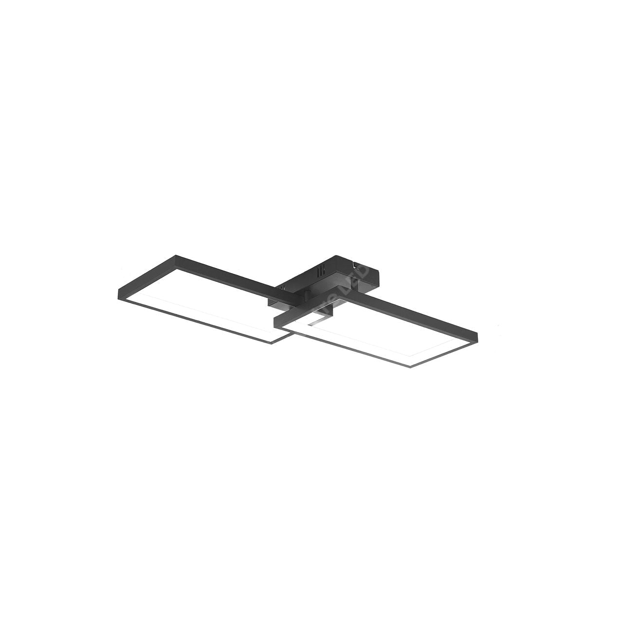 Lustra LED Aplicata STRATI 2 Cadre Black 3CCT Telecomanda 60CM Echivalent 280W