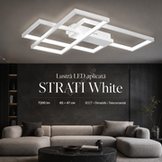 Lustra LED Aplicata STRATI White 3CCT Telecomanda 65CM Echivalent 450W