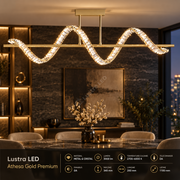 Lustra LED Athesa Crystal Gold Line Premium Echivalent 300W Telecomanda