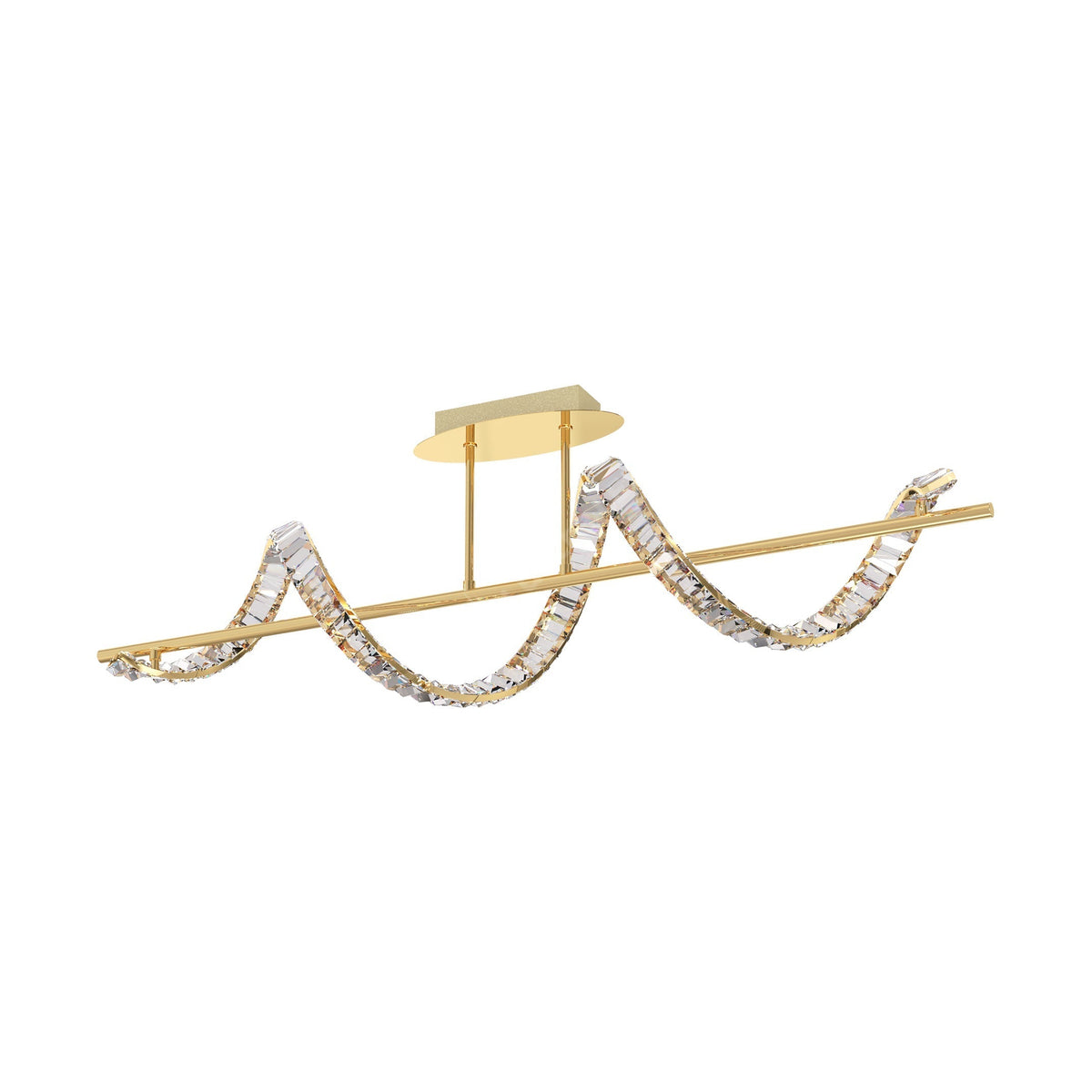 Lustra LED Athesa Crystal Gold Line Premium Echivalent 300W Telecomanda