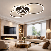 Lustra LED Beauty Circle BLACK Gigant Echivalent 1200W Telecomanda