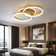 Lustra LED Beauty Gold 1+1 Circle Echivalent 400W Telecomanda