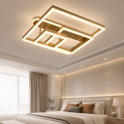 Lustra LED Beauty Square Gold Echivalent 800W Telecomanda