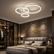 Lustra LED Beauty White 3 Circle Echivalent 600W Telecomanda