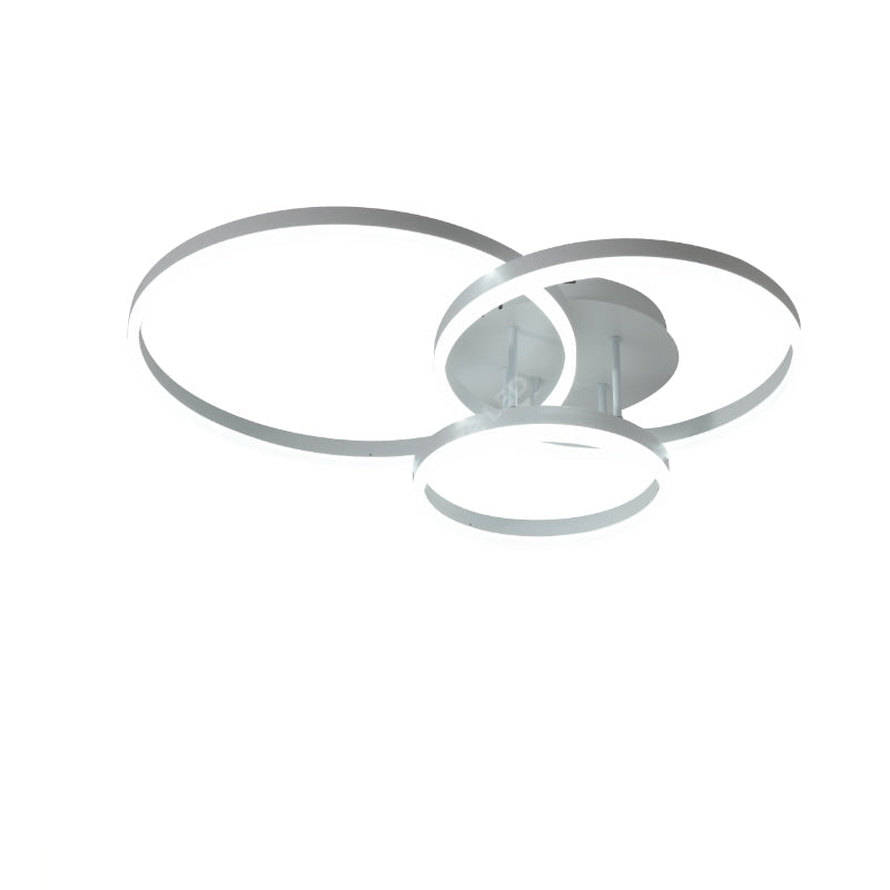 Lustra LED Beauty White 3 Circle Echivalent 600W Telecomanda