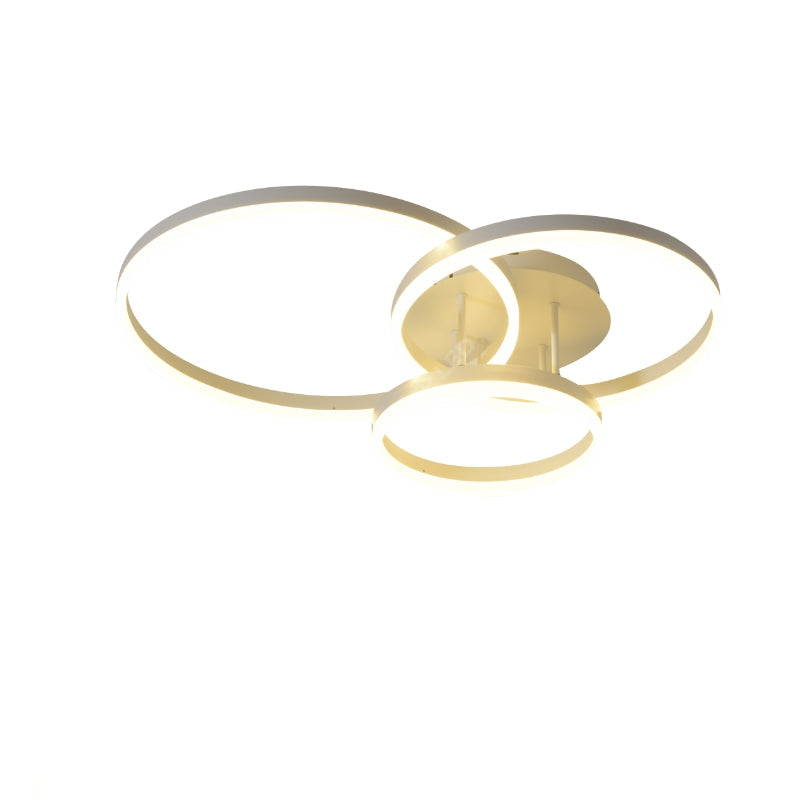 Lustra LED Beauty White 3 Circle Echivalent 600W Telecomanda