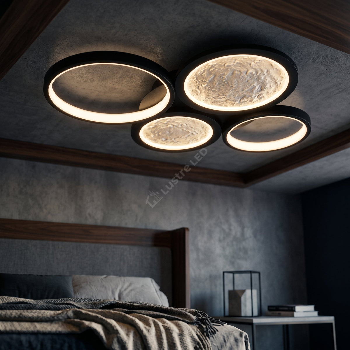 Lustra LED Black Frozen Moon PREMIUM Telecomanda