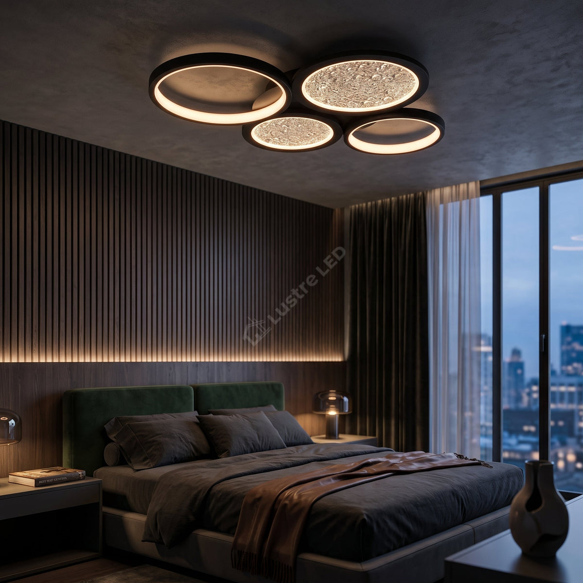 Lustra LED Black Frozen Moon PREMIUM Telecomanda