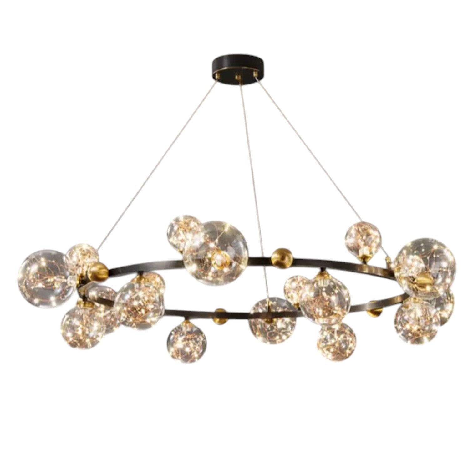 Lustra LED Black & Gold Sparkle Echivalent 700W Telecomanda Ø100CM