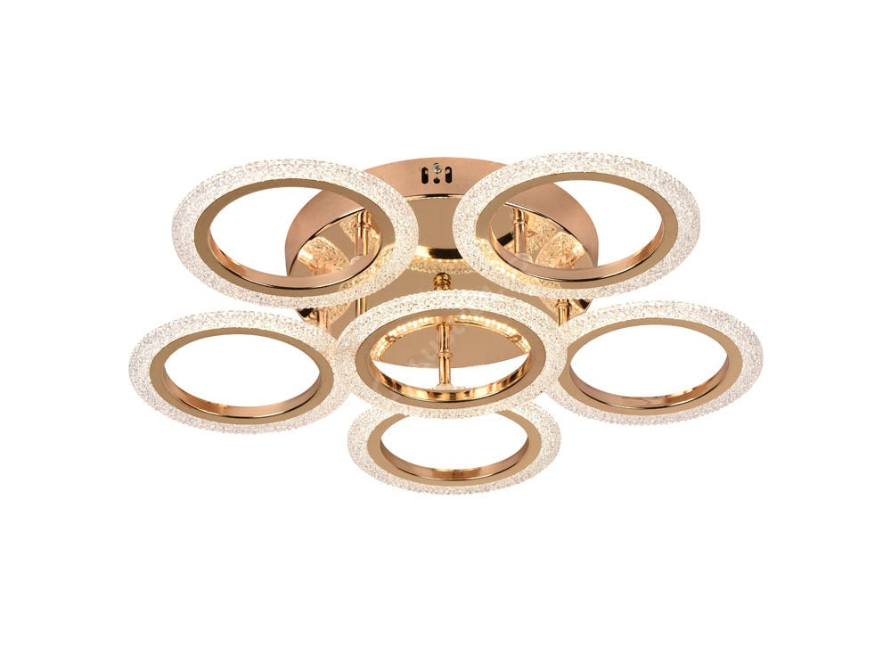 Lustra LED Brevia Gold 5+1 Circle Echivalent 550W Telecomanda